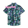Мужские повседневные пляжные рубашки Мужская летняя шелковая рубашка с коротким рукавом для боулинга Мужской кардиган Блузка Мода Гавайи с цветочным принтом Роскошная дизайнерская классическая рубашка Плюс размеры M-3XL
