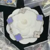 Bijoux de créateurs Cleef Van Bracelet trèfle à quatre feuilles marque de luxe charme d'amour pour femmes pierre violet clair Bling diamant Turquie cohérent Tennis Nai