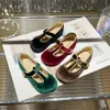 Fashion Girls flat shoes kids T-bar soft bottoms princess shoes spring autumn children birthday party dance shoe Z4158