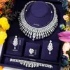 Halsbandörhängen Set Godki UAE Luxury Saudi Arabiska smycken för kvinnor Bröllopsfest Zircon Crystal Dubai Bridal Gift 2024