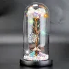 Romantic Love Lamp LED Rose Eternal 24K Gold Foil Flower Fairy String Night Lights In Dome For Christmas Valentines Day Gift 240314