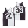 Lower Merion Jersey College Bryant Basketball Moive High School Alternate Color-Split Syle Team Color Black Red White Blue University Vintage Hiphop Shirt