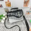 Shoulder Bags Embroidered Piano Keys Square Tote Bag 2024 High Quality Pu Leather Women's Designer Handbag Small Messenger