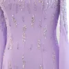 Robes de soirée violet clair, images réelles, superbes robes de bal à paillettes et perles, Style d'été, en mousseline de soie avec paillettes et perles