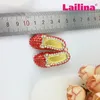 Pendentif Colliers 50pcs / lot Arrivée Strass Ballet Rouge Chaussures Fille Danseur Charme Pour