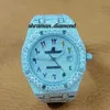 아이스 아웃 VVS Moissanite Diamond Luxury Watch 자동 힙합 흉상 아래로 남성용 유니티즈 워치 시계