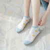 Women Socks 5 Pairs/lot Cotton Elegant Lovely Honney Blue Sky Short Female Low Cut Ankle Flowers Summer Spring Girl Cute Sox