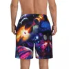 Shorts masculinos Board Sistema Solar Moda Sunga Estrelas Planetas Secagem Rápida Esportes Tamanho Grande Praia