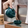 Teaware Set Set Portable Tea burkar en fu potten keramik för koppar med kinesisk bil fyra boxade ceremoni vänner gåva kung