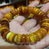 Charme Pulseiras Natural Âmbar Homens Mulheres Cura Gemstone Jóias Old Beeswax Ábaco Beads Elástico Frisado Pulseira Amuleto Presentes