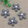 Figuras decorativas 10 piezas de resina de 27 mm, flores de cinco pétalos, cabujón con parte posterior plana, lazo para el cabello DIY/decoración artesanal (sin agujero)