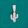 Ожерелья с подвесками Bling Cactus в сочетании с веревочной цепочкой шириной 4 мм для мужчин и женщин, повседневное украшение