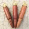 New Style Colorful Natural Wood Smoking Nose Pipes Portable Key Ring Bullet Cartridge Tobacco Pill Spoon Dabber Seal Storage Bottle Stash Case Jar Container DHL