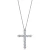 Designer tiffay and co Cross Necklace 925 Sterling Silver Diamonds Full Sky Star Plated with 18k Gold Diamond Pendant Collar Chain