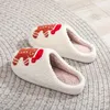 Fluffy Walking 841 Gingerbread Fur Mana Slifor Scarpe Flat Plush Froon Cartoon Slip-On House Forniture per la casa