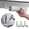 Contenitori e complementi per cucina 1/2/4PCS Accessori autoadesivi sotto l'armadio Portarotolo di carta Portasciugamani Appendiabiti per il bagno