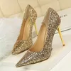 Popüler HBP Brand Olmayan Tacones Yeni Tasarım Pompaları Moda Glitter Bling Pleaserelehsnt Bigtree Heel Fabrikası'ndan Heels