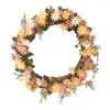 Flores decorativas grinalda de porta artificial laranja pó rattan seda temporada margaridas flor frente para sala festa casamento