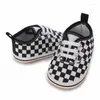 First Walkers Classic Fashion Plaid Baby Shoes Boys Girls Print Disual Sneakers Soft Sole Born Born Toddler Walker 0 18 شهرًا