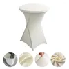 Toalha de mesa redonda de 60/80cm de diâmetro, multicolorida, elástica, coquetel, spandex, bar, festa de casamento, capa branca