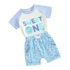 Clothing Sets Baby Boy Summer Outfit Clothes Sweet One Short Sleeve T-Shirt Tops And Shorts Set 1st Birthday
