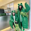 Down Coat Children's Winter Cotton Jacket Casual Thickened Long Cartoon Frog Girls Clothing Baby Hooded Kids Clothes TZ988