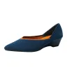 ブーツ2022春と秋の女性の靴中央のかかとニットソフトソールアンチスリップ快適な浅い口のライト快適なファッション
