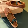 hete verkoop vrouwen ballet flats ronde neus hoge kwaliteit echt lederen zool buiten lopen zachte schoenen runway designer zoete stijl een riem slip op platte schoenen