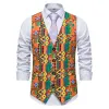 Kamizelki 2023 African Dashiki Suit Kamizel Men Slim Fit Sleveless Kamizelka kamizelka Mężczyźni Party Wedding Prom Tuxedo Kamizelki męskie Chalecos