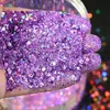 50G Holograficzny mieszany sześciokąt Chunky Irediscent paznokcie Glitter Flakes Laser Blossowe cekiny Dekoracja 240313