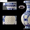 Wazony puste ceramiczne wazon układu kwiatowy butelka dekoracyjna z drewnianą podstawą do przechowywania słoika porcelanowa dekoracja domu