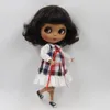 Icy Blyth Doll 16 BJD 30CM DOLL MED Dark Hud och Short Black Curly Hair Matte Face Naken Joint Body BL950 240305