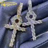 Anpassad Cross Moissanite Pendant Fashion Hot Sale Sier Gold Plated Fine Jewelry Necklace