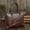 2020 Summer Men's Messenger Bag Horizontal Section Portable Crossbody Bags Casual Crazy Horse Leather Business Bag1173C