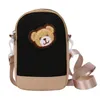 Bag Cartoon Bear Embroidery Shoulder Nylon Women's Shopping Crossbody Phone With Adjustable Strap