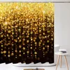 Shower Curtains Bathroom Golden Shining Dream Style Curtain Art Shiny Polyester Fabric 180 180CM With 12 Hooks