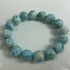 Bracciale con perline in pietra naturale Larimar da 12,5 mm, braccialetto rotondo blu allentato per donna, uomo, braccialetti, regalo, collana fai da te