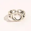 Womens Sier Couple Copper Alloy Fashion Jewelry Brand Designer Love Gift Ring UNISEX