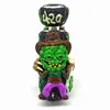 1pc,20cm/7.9in,Glass Hammer Pipe With Glow In Dark,Glass Water Pipe,Monster Bong,Glass Hookah,Polymer Clay Cartoon Pattern Glass Smoking Item,Smoking Accessaries