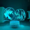 Gece Işıkları 3D Lamba Anime Dingnronpa Manga Öldürme Harmony Led Oyun Kokichi Oma Yatak Odası Dekor Çocuk Hediyesi