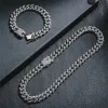 Iced Out Chains Cuban Link Chain Gold Necklace Men 2022 Hip Hop Top rostfritt stål Designer smycken halsband