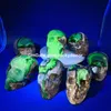 Naturlig vulkan Vocanic Agate Skull Polished UV Reactive Florescerande Crystal Quartz Healing Stone Minerals Human Skull Ristningar Hemdekor Halloween Energi gåva