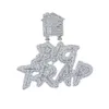 Big Out With House Iced Letter Trap T Pendant Pave Full Cubic Zircon Fit Cuban Chain Hip Hop Necklace Jewelry Wholesale GG rap