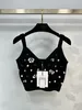 2024 New Spring Summer Scoop Neck Sleeveless Milan Runway Tees High End Jacquard Women's Designer Tops Brand Same Style Sweater 0317-12