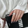 Gorąca wyprzedaż luksusowy punkowy hip hop kubański cz cyrkon cyrkonia pierścień drobna biżuteria s925 srebrne pierścienie diamentowe dla kobiet