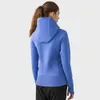 Lu Jacket Align Coat Hoody Align Lu Lemon Yoga avec Alos Automne Hiver Épais À Capuche Sport Veste De Gym Femmes Slim Fit Trou De Pouce En Plein Air Ru