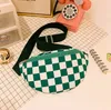 INS Kids checkerboard fanny bag girls cool waist purse children sports casual chest backpacks girls single shoulder bags Z1491