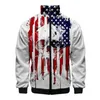 Mens Jackets USA vlag Amerikaanse sterren en strepen 3d stand kraag mannen vrouwen ritsjack casual lange mouw jas kleren mannetje