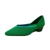 ブーツ2022春と秋の女性の靴中央のかかとニットソフトソールアンチスリップ快適な浅い口のライト快適なファッション