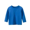 Vêtements d'automne pour enfants filles garçons T-shirt à manches longues couleur unie coton T-shirt hauts de sport vêtements pour enfants 2-9 ans 240313